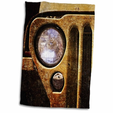 3dRose Headlight and a radiator of an old off road vehicle - Towel, 15 by