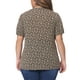 thumbnail image 4 of Blusas de verano casuales de manga corta con cuello en V y estampado floral para mujeres de tallas grandes Agnes Orinda 3X marrón, 4 of 8