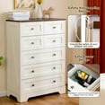 thumbnail image 4 of spanspace 7 Drawers Dresser for Bedroom, Modern Vertical Chest of Drawer with Metal pull Handle, Wood Storage Cabinet&nbsp;for Living Room, Hallway and Bedroom (White), 4 of 10