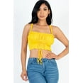 thumbnail image 3 of Ruched Bust Lace-Up Camisole Crop Top, 3 of 10