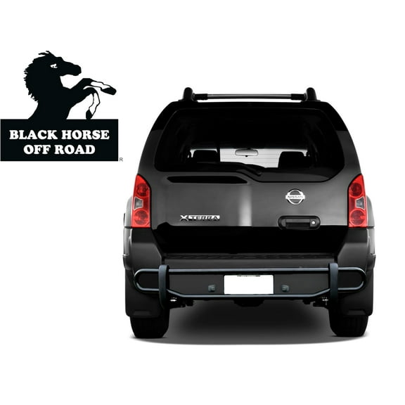 Black Horse Rear Bumper Guard Double Tube Black Compatible with 2005-2015 Nissan Xterra-8D112116A