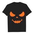 thumbnail image 4 of ZHOGXU Men's T Shirts Pumpkin Graphic Print Short Sleeve Round Neck Loose Fit Comfortable Tee For Casual Daily Wear,Black,L, 4 of 4