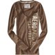 thumbnail image 1 of Aeropostale - Suéter de punto térmico con cuello redondo y cuello en V para mujer, marrón, extra pequeño Aeropostale Tejer, 1 of 1