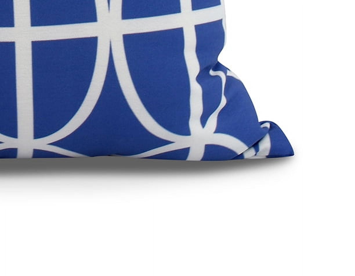 Simply Daisy, 20 x 20 inch, Ovals and Stripes Geometric Print Pillow, Royal Blue