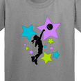 thumbnail image 4 of Inktastic Girl Playing Basketball Purple, Blue, Green Stars Youth T-Shirt, 4 of 5