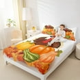 thumbnail image 4 of Manfei Harvest Turkey Twin Sheet Sets, Fall Autumn Pumpkin Sheet Set Twin, Western Festival Bed Sheets Set Twin Size, Lightweight Bedroom Decor, 3pcs, 4 of 7