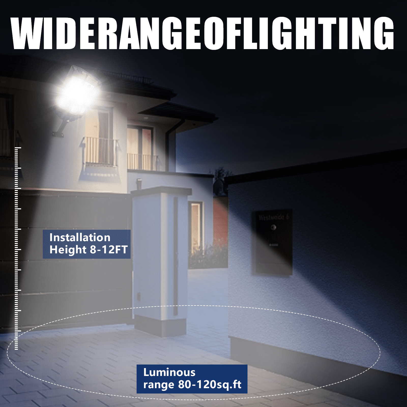 Intelive 2000W Solar Outdoor Street Light Super Brightness LED Light Solar Street Light Wall Lamp Solar Flood Light for Garden Patio Street Wall
