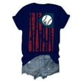 thumbnail image 6 of WeikingpWomen Baseball Shirt Printed T Shirts Women Daily Casual Printed Short Sleeve O Neck T Shirt Tops Tshirts Shirts for Women Blue 2XL Clearance！, 6 of 6