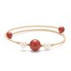 thumbnail image 4 of Natural Gemstone & Pearl Round Beaded Bangle Brass Torque Bangle for Women Golden Inner Diameter: 2-1/4 inch(5.6cm), 4 of 6