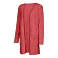 thumbnail image 4 of onlyliua Clearance Cardigans Women's Long Sleeve Draped Open Front V-Neck Casual Knit Long Cardigan Jacket Sweater with Pocket, 4 of 6
