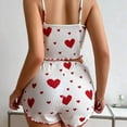 thumbnail image 3 of Youpwaven Valentine's Day Heart Print Alluring Nightwear Set 2-Piece Women's Sleeveless Home Clothes Set Embellished Sling Cami Fitted Shorts Sexy Pajamas Homewear Sleepwear Suit for Women Size S-XL, 3 of 8