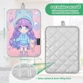 thumbnail image 3 of Oven Mitts 2 Pcs Pot Holders Sets Heat Resistant Hot Pads for Kitchen Cooking Baking 7"x9.8" Cute Girl Holding Bear, 3 of 7