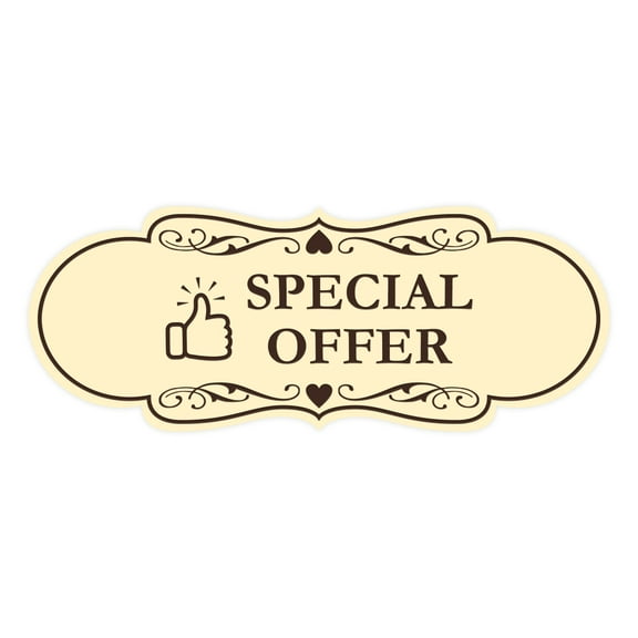 Designer Special Offer Sign (Ivory/Dark Brown) - Large