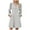 Gray, variant on Linen Dress,Dresses for Women,Fashion V Neck Ribbed Dress with Brushed Lining and Pockets A Line White