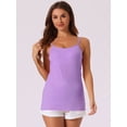 thumbnail image 2 of DARING DIVA Women's Tank Top with Built in Bra Adjustable Spaghetti Strap XL Purple, 2 of 6