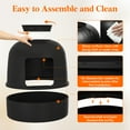 thumbnail image 5 of Lifewit Litter Box Cat with Faux Plant & Scoop(Random Color), Hidden Enclosure Litter Tray with Odor Control & Carbon Filter in Living Room/Bedroom/Bathroom Corner, Black, 5 of 9