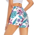 thumbnail image 3 of Disketp Hawaiian Style Print Women's Shorts Workout Shorts for Athletic Gym Running Shorts with Phone Pockets X-Large, 3 of 8