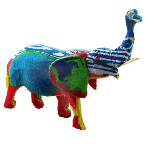 Stoneage Arts Handmade Recycled Flip Flop Rubber Elephant Statue (Kenya