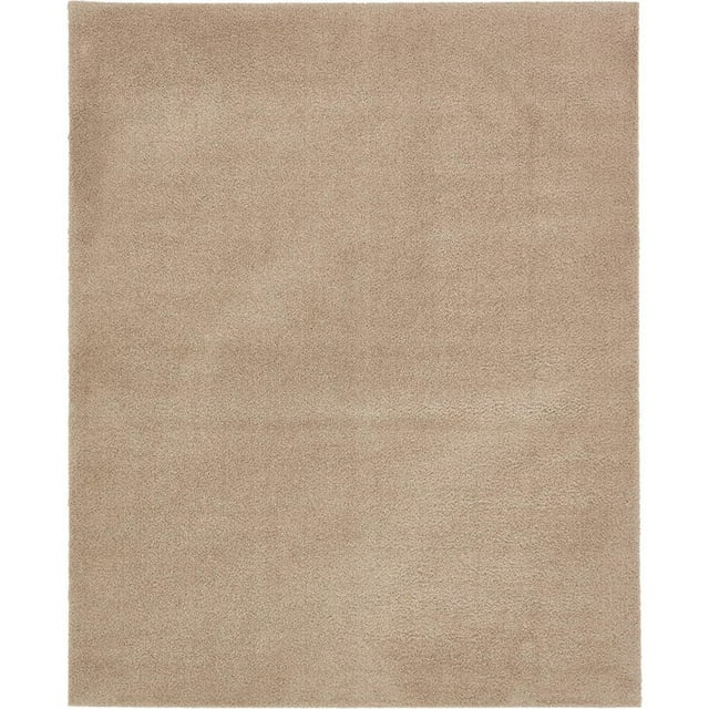Unique Loom Studio Shag Solide Tapis Urbain Moderne 8' x 10' Rectangle Taupe