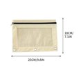 thumbnail image 3 of Pencil Pouch for 3 Ring Binder, Zipper Pencil Case Bag Three Hole with Clear Window Pencil Case Single Zipper Transparent PVC Document Storage Bag Detachable Folder Large Capacity Pencil Case, Beige, 3 of 7