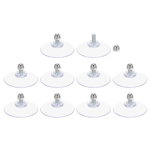 Uxcell 10 Paquetes de Ventosas para Vidrio 50mm/2" Diámetro Almohadillas de Succión con Tornillo M6 x 14mm