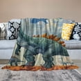 thumbnail image 2 of Fenyluxe Dinosaur Alphabet Blanket Funny Educational Learning Gift for Girls Boys Kids Dinosaur Lovers-Super Soft Flannel Blanket for Sofa Camping Travel-Warm Home Decor for Summer 50x60in, 2 of 6