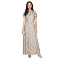 thumbnail image 1 of Vestido Largo Alex Evenings con Encaje de Rosetas Champagne Talle 12, 1 of 3