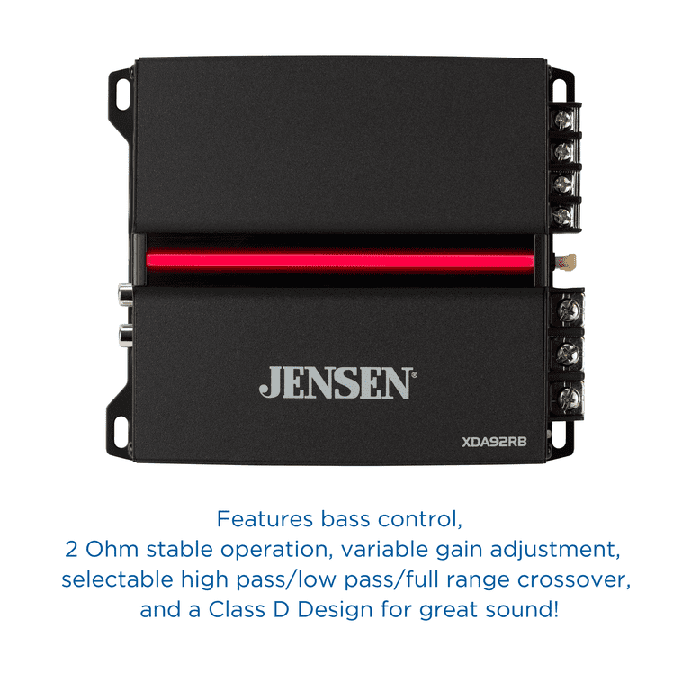 JENSEN Power Audio XDA92RB Class D 2 Channel Bridgeable Amplifier