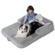 thumbnail image 1 of Cama plegable para perros humanos para niños con tapete de espuma de huevo, 1 of 8