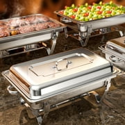 Chafing Dish Buffet Set 4 Pack Full Size, Jacgood 8QT Stainless Steel Chafing Dishes for Buffet, Chafers and Buffet Warmers Sets for Parties, Events, Wedding, Camping, Dinner