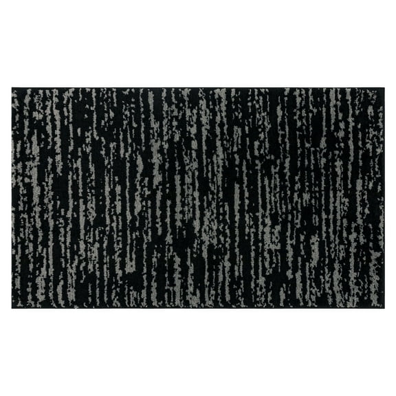 Mohawk Nimbus Bath Mat Soft Absorbent Quick Dry Machine Washable Non-Slip Bathroom Mat, Black/Pewter, 17" x 24"