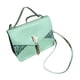 thumbnail image 5 of Bolsos de hombro con solapa para mujer, bolso de mano con correa ajustable, elegantes bolsos con borlas y cierre. verde, 5 of 9