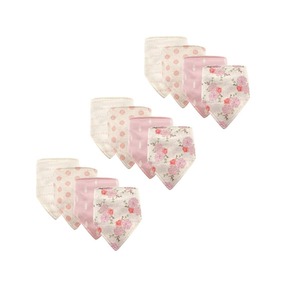 Hudson Baby Boy and Girl Bandana Bib, 12 Pack, Floral