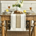 thumbnail image 4 of Sm:)e Boho Tassel Table Runners 12 x 72 Inch, Cream & Brown Farmhouse Table Runner with Macrame for Rustic Wedding Party Dining Decor, 4 of 7