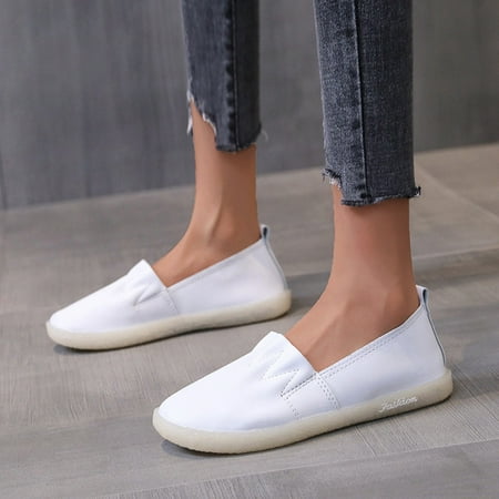 

NECHOLOGY House Shoes Size 6 Women Ladies Fashion Solid Color Leather Shallow Comfort Flat Casual Shoes Flip Flops Womens White 7