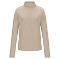 thumbnail image 6 of vdgthytj Long Sleeve Shirts for Women Turtleneck Solid Color Basic Tee Fall Slim Fitted Layering Tops Plus Size, 6 of 7