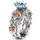 thumbnail image 3 of Conjunto de dos piezas de anillo con gemas de cristal de dos colores y diamantes de Europa y Estados Unidos, 3 of 5