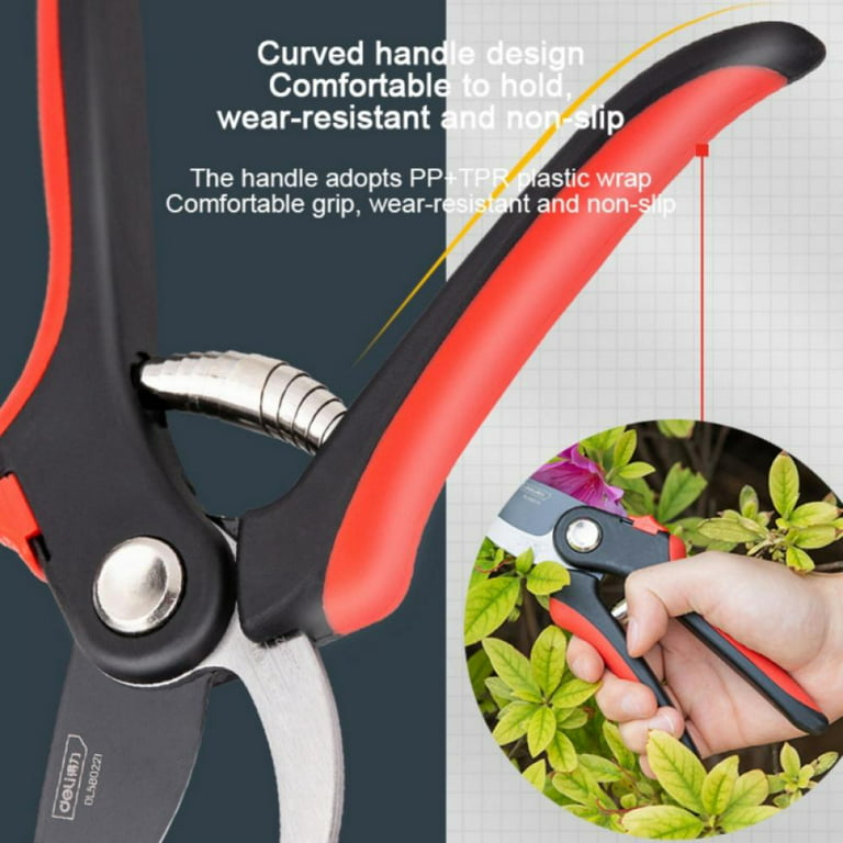 1 Pair, Garden Pruners, Pruning Shears For Gardening Heavy Duty With Rust  Proof Blades, Professional Gardening Tools (can Cut Small Pvc Pipes) (red), Shop Now For Limited-time Deals