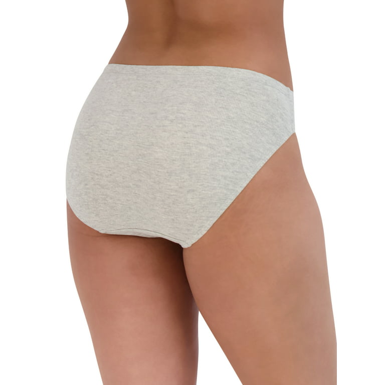 Essentials Women's Ribbed Bikini Underwear, Pack of 4, Navy