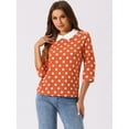 thumbnail image 2 of DARING DIVA Blouses 3/4 Sleeves Solid Office Work Tops XL Orange, 2 of 6