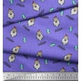 thumbnail image 3 of Soimoi Purple Georgette Viscose Fabric Gloves & Santa Face Christmas Printed Craft Fabric by the Yard 42 Inch Wide, 3 of 3