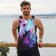 thumbnail image 6 of Balery Rainbow Spotted White Horse Pattern Men's Workout Tank Top Gym Muscle Tee Fitness Bodybuilding Sleeveless T Shirt Quick Dry Fit Muscle Tank Top Slim-Fit Tank-Small, 6 of 7