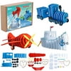 Vehicle Craft Kit - Educational Toys for Kids Ages 3-8, DIY Felt Set ,Including 3 Transportation Plane Train Ship, Fun Home Activities, Birthday Gifts for Boys & Girls Ages 3 4 5 6 7 8 and Up