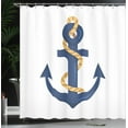 thumbnail image 4 of Ambesonne Anchor Shower Curtain, Nautical Cartoon with, 69"Wx84"L, White and Royal Blue, 4 of 5