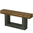 thumbnail image 3 of Resenkos Entryway Table, Console Sofa Table,63" Wood Console Table, Farmhouse 2-Tier Sofa Table Entryway Table,Brown & Grey, 3 of 5