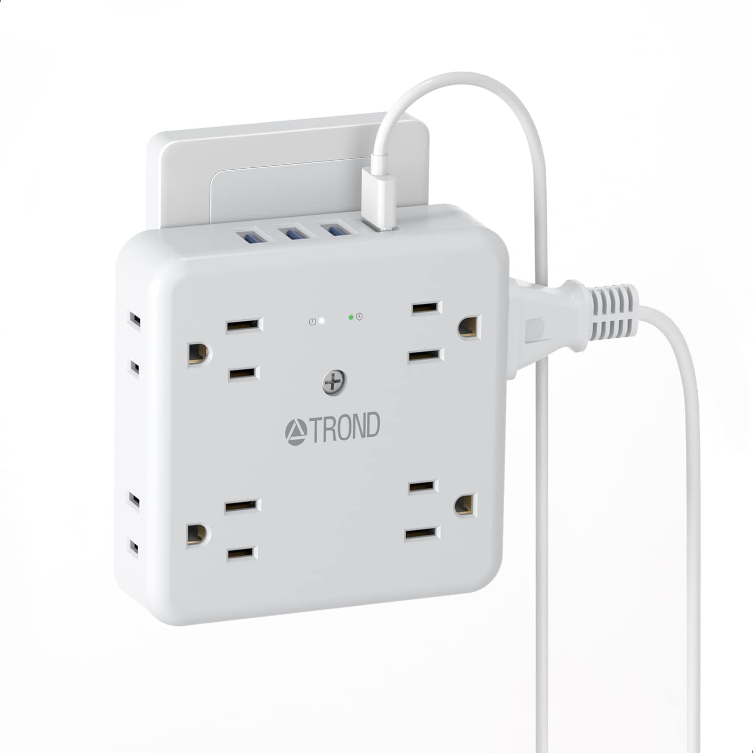 TROND Wall Plug with usb c, Multi Plug Outlet Extender Surge Protector