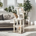 thumbnail image 3 of LEDREM 54.3" Modern Cat Tree - Multi-Level Condo with Ultra-Soft Plush, Scratching Posts & Washable Cushions, Heather Greige, 3 of 6