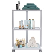 Miumaeov 3 Tier Salon Rolling Trolley Cart Beauty Equipment Storage Stand Tray with Wheel