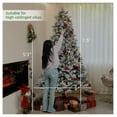 thumbnail image 3 of 7.5 ft Flocked Christmas Tree, Prelit Artificial Trees with 500 Clear Lights, 1530 Tips & Metal Stand for Holiday Party, 3 of 9