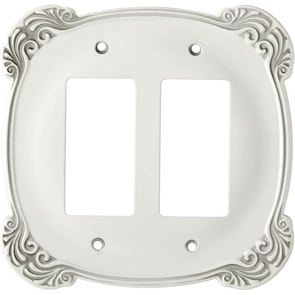 Liberrty Arboresque Antique White Double GFCI Decora Cover Plate